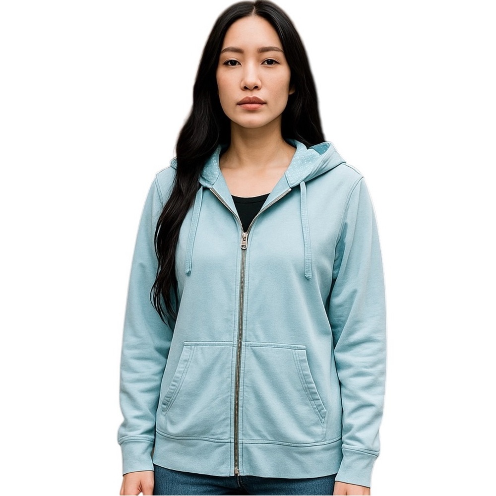 Karen Scott Sky Blue Women's Zip-Up Hoodie